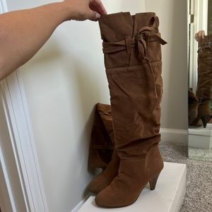 Tan suede tall boots- size 11